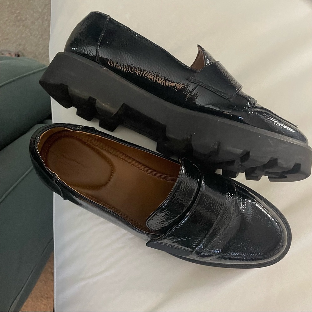 Franco Sarto Pebbled Patent Loafers